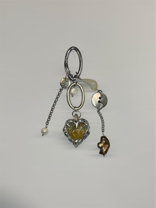 Amber Heart Keychain